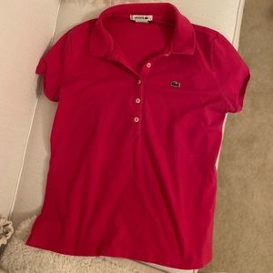 Women’s pink Lacoste polo tee shirt